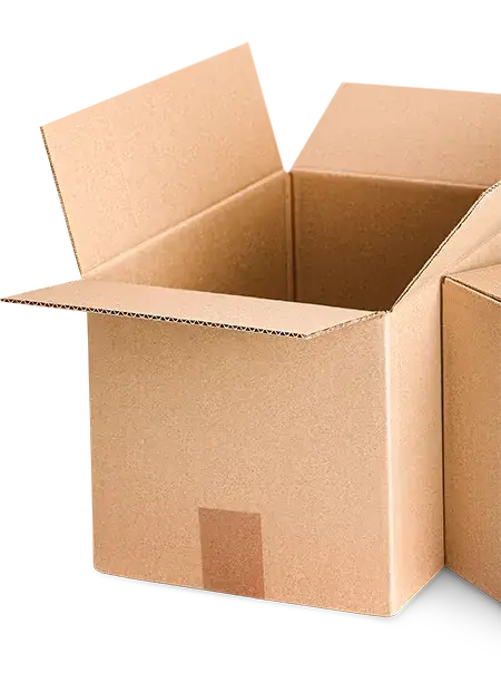 Umzugskartons als dekorative Element für Abschnitt Anfragen.